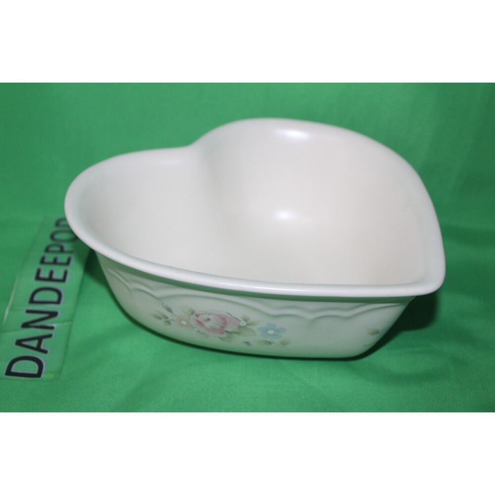 Pfaltzgraff Heart Shape Tea Rose Pattern Stoneware Bowl
